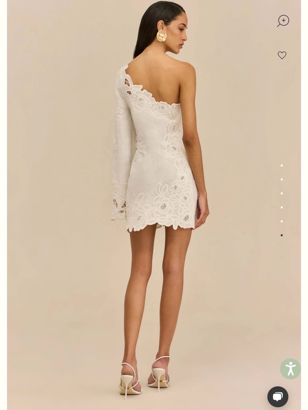 Cult Gaia White Marlena One Shoulder Lace Detail Dress Size 8 - Picture 2 of 5